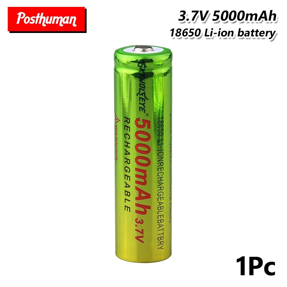 1/2/4/6/8 Pieces 18650 Li-ion Battery 5000mAh Rechargeable Batteries 3.7 V 18650 Li Ion Lithium Battery Cells Replacement: 1 piece