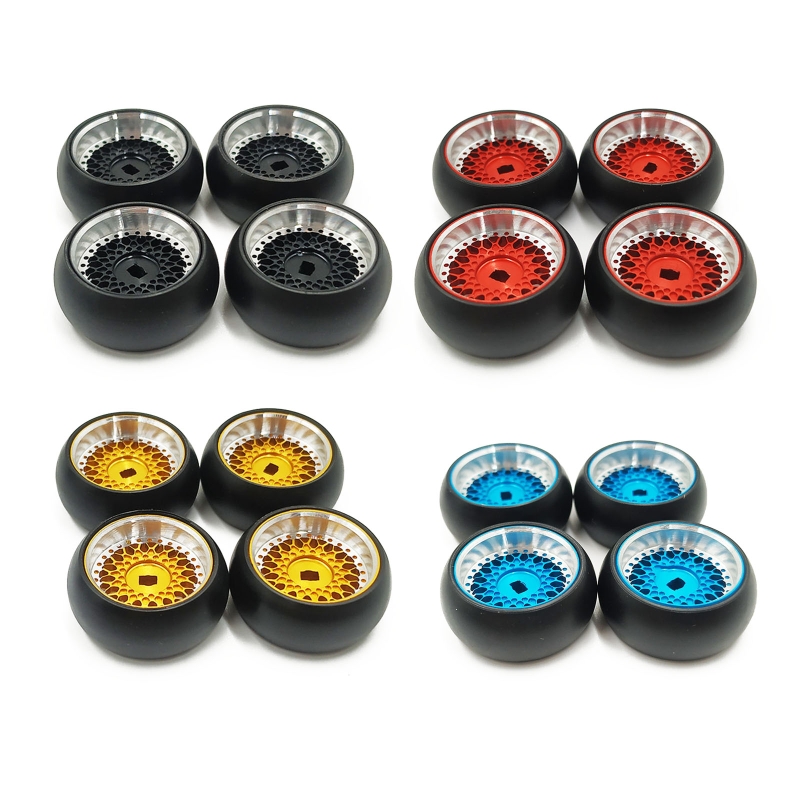 4 Uds juegos de neumáticos de aleación para RC 1/28 Wltoys K969 K989 P929 modelos de coches RC Drift Car neumáticos llantas
