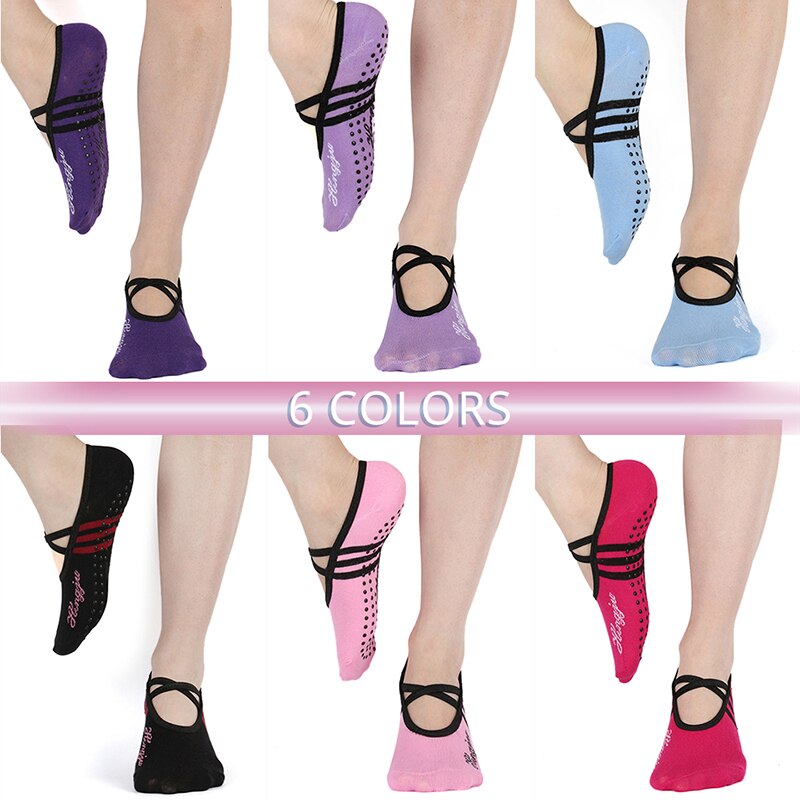 Vrouwen katoenen antislip yogasokken voor dames, ademende sokken voor dames, pilates, ballet, dans, verband, gym, voetverzorging