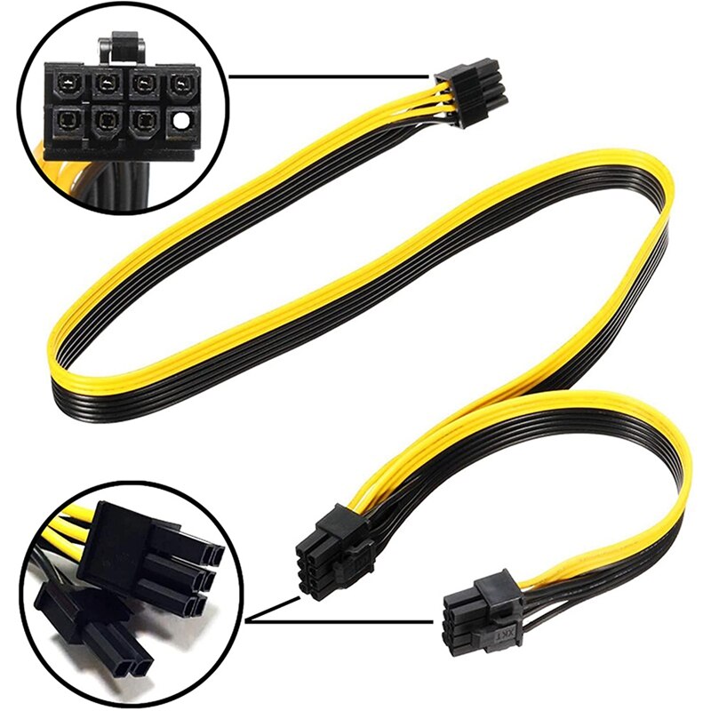 5Stck ATX 8 Stift Stecker auf Dual PCIe 8(6 + 2) Stift männlich Energie Adapter Kabel Nur für Corsair Modulare Netzteil 60cm + 20cm