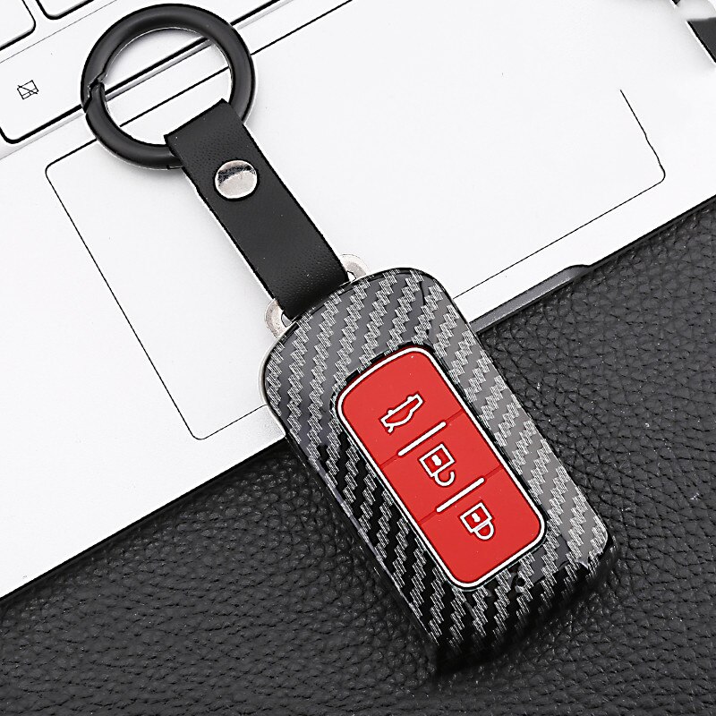 3 Buttons Remote Key Case For Mitsubishi L200 ASX Outlander Eclipse Cross Pajero Sport Lancer Leather key Fob Shell Cover: Red