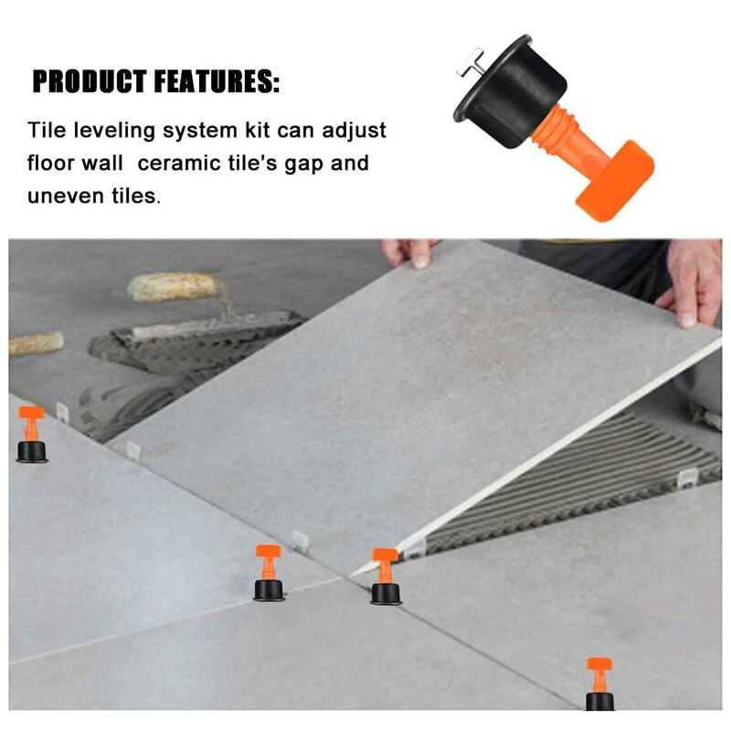 704 Pcs Tile Leveling System Kit Flat Ceramic Floor Wall Construction Tools Reusable Leveling System Kit for Tile