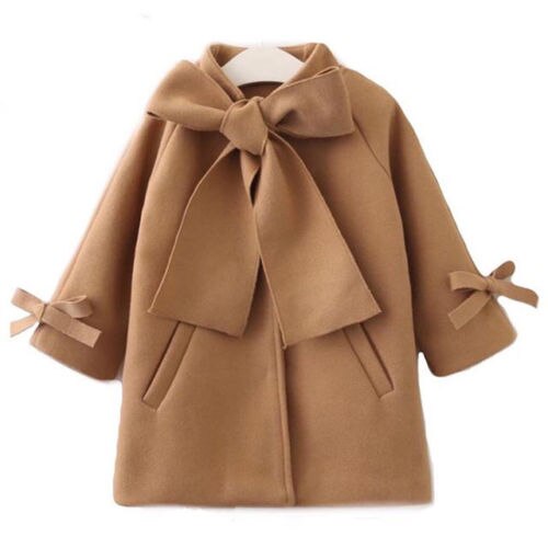 Emmababy Voorraad Kid Baby Meisje Winter Warme Wollen Boog Jas Overjas Uitloper Jas Kleding: 6