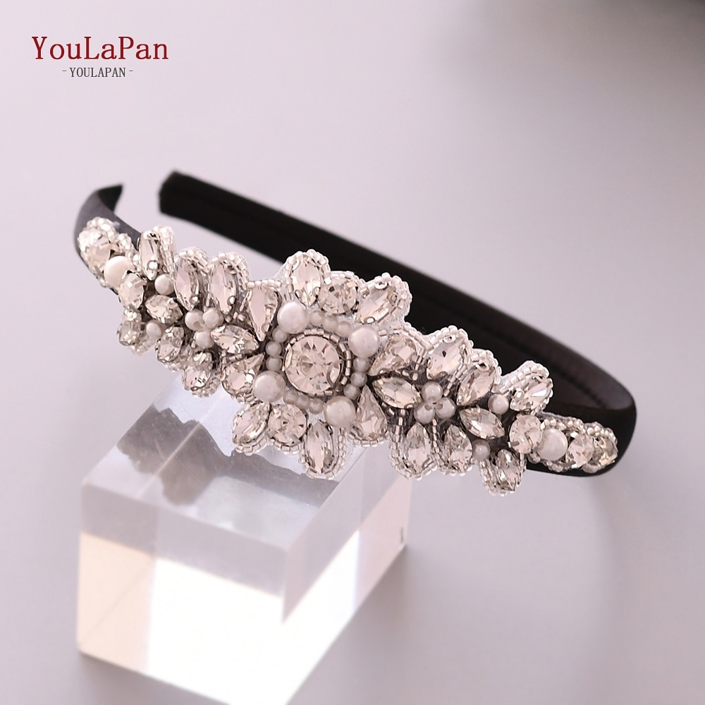 Youlapan  s270- fg luxe glinsterende strass hoofdband bruids haarband dames haaraccessoires bruiloft haarsieraden