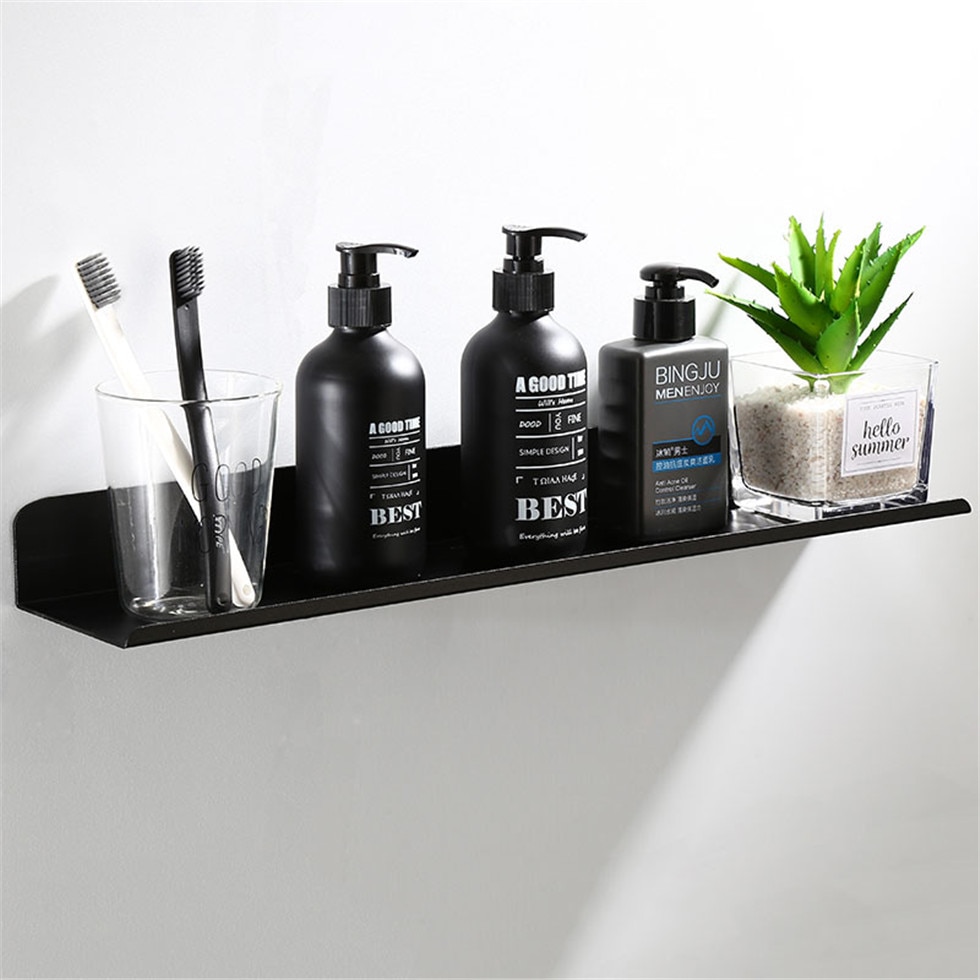 Zwarte Badkamer Planken Douche Baden Opslag Houder Keuken Organisator Rack Shampoo Douche Caddy Rack Badkamer Accessoires