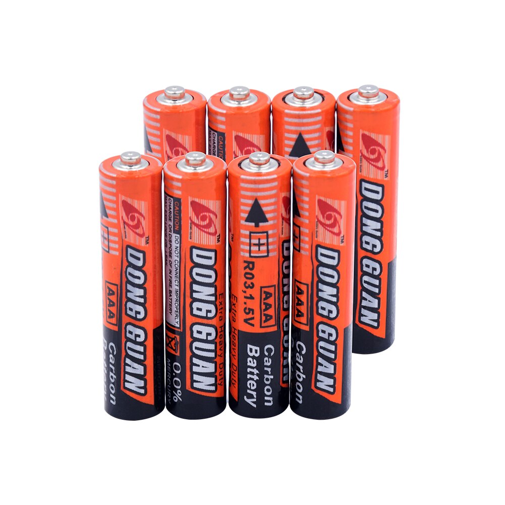 Pile AAA Carbone Secco - 1.5V UM4 LR03 - Confezione da 4, 8, 12, 16 o 20 - Per Telecomandi, Giocattoli, Stampanti Portatili, Luci LED: 8 pz