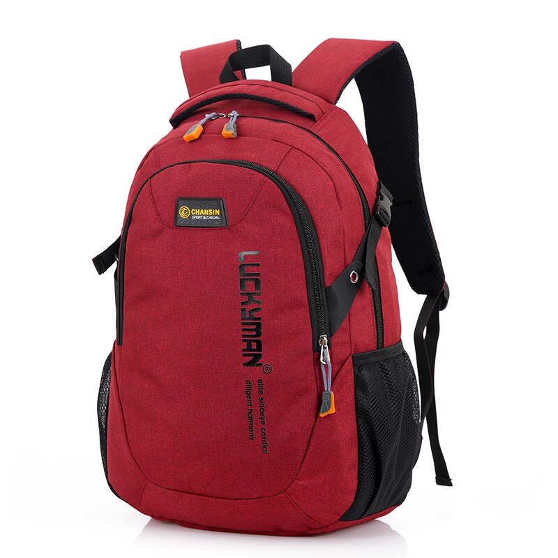 Nova moda masculina mochila saco de poliéster computador portátil mochila sacos estudantes da faculdade do ensino médio saco masculino: Vermelho