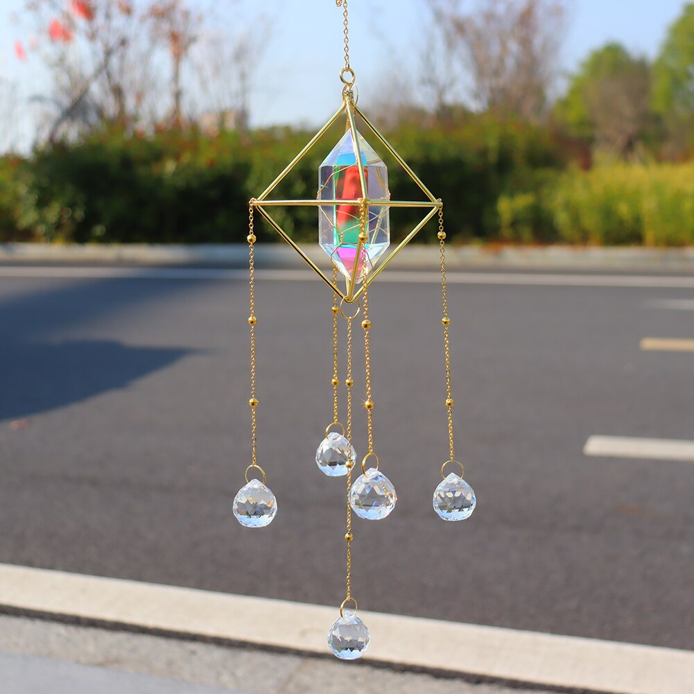 Crystal Wind Chime Prism Dream Catchers Windbell Hanging Ornament Home Room Garden Wall Window Door Decor Window Pendant