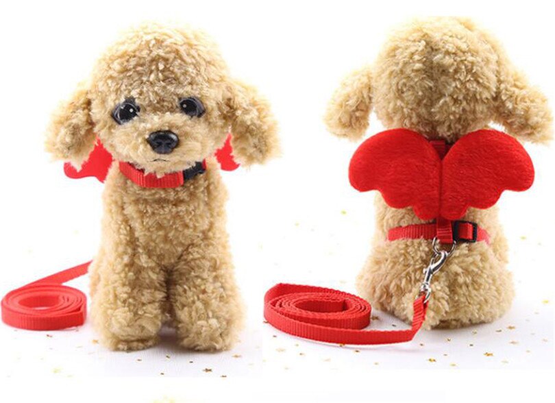 Harnais collier de harnais pour chien | Joli harnais et laisse pour animaux domestiques, ensemble pour chiot chat de plein air, pour chien Chihuahua Pug bouledogue: Red Dog Leash / S