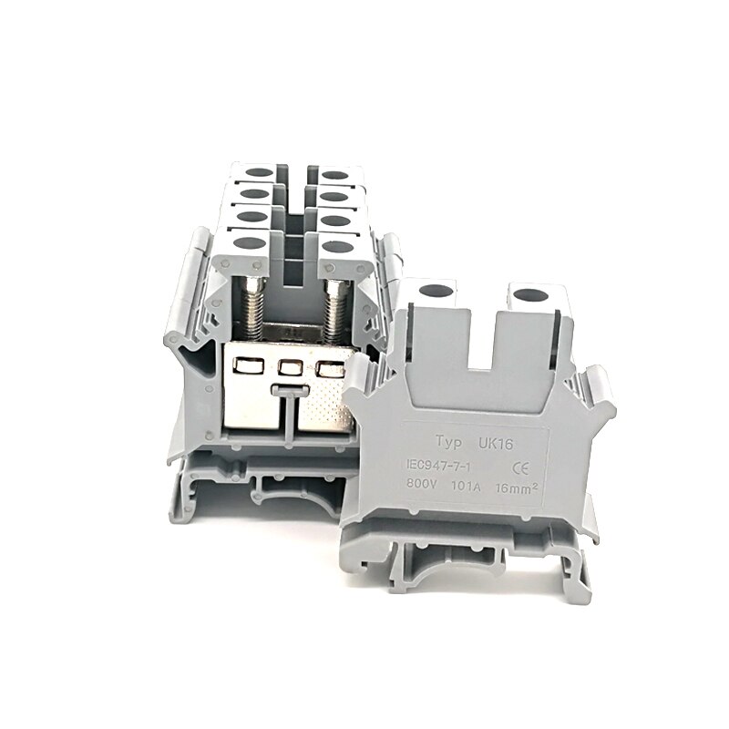 5Pcs UK-16N Din Rail Universal Screw Terminal Blocks Bornier Electrical Wire Terminals Block Connector Brass Morsettiera 16mm²