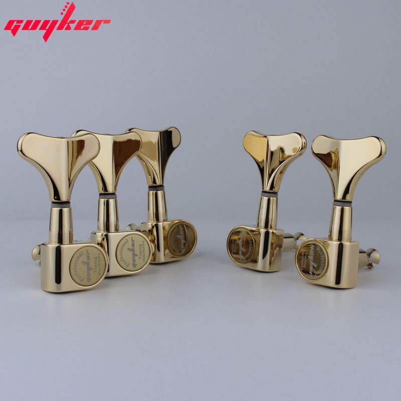 GUYKER Headstock Sealed Bass Tuners Machine Heads Gold: 3R2L