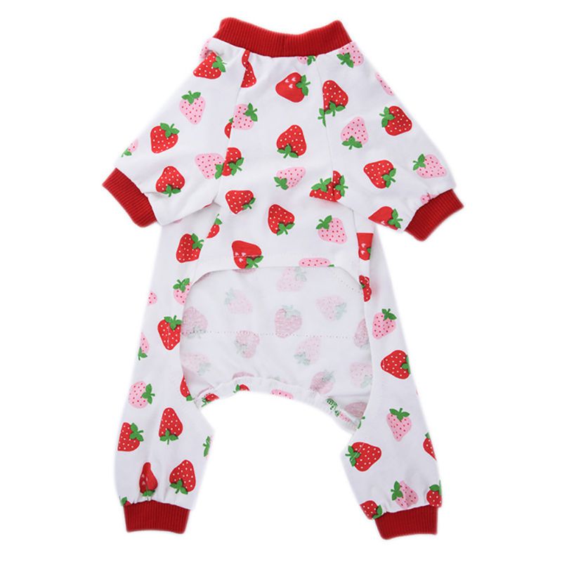 Honden Katten Katoen Vlekken Leuke Kleding Pyjama Pet Patroon Aardbei Pyjama Vis Zomer Huisdier Qgnv