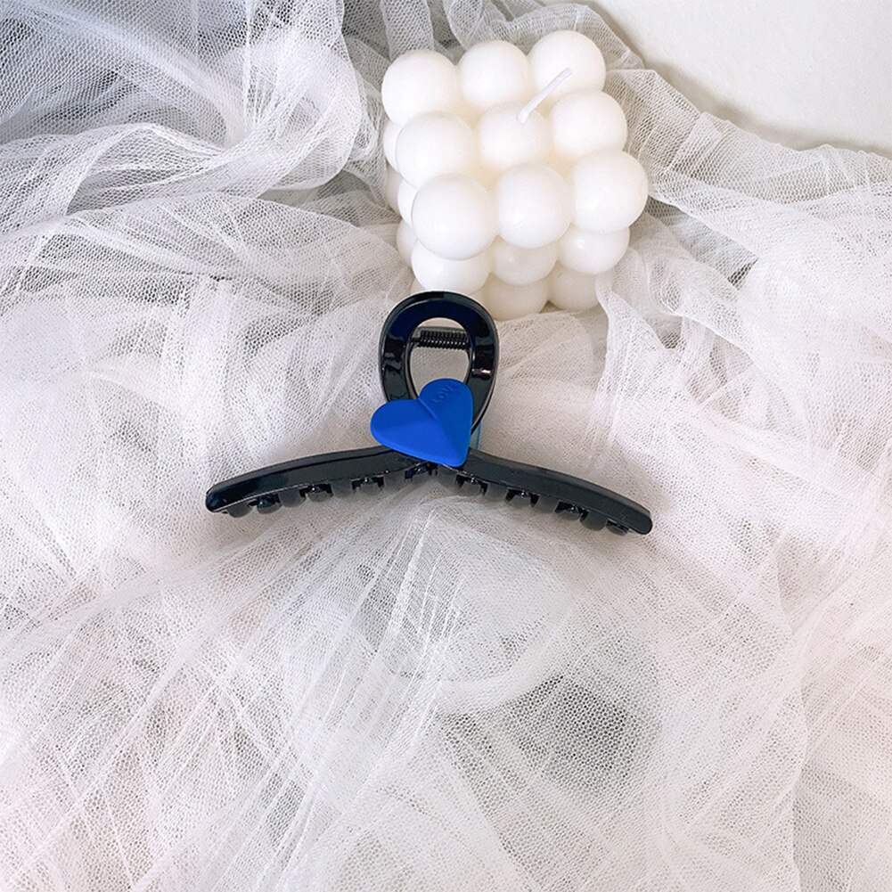 Pinzas acrílicas para el pelo para mujer, pinzas para la parte posterior de la cabeza, Color caramelo, corazón, accesorios para el cabello, 2022: Azul