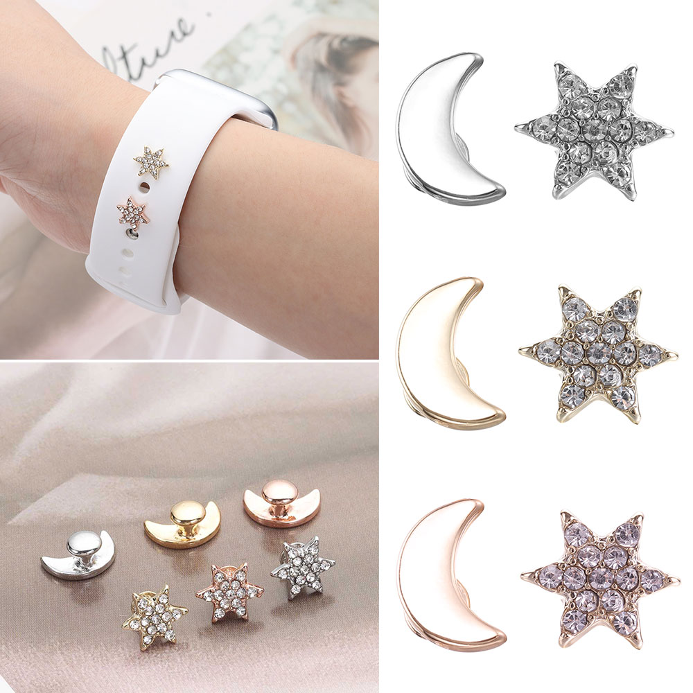 Siliconen band sieraden bedels voor Apple horlogeband/Galaxy horloge 4/klassieke armband metalen decoratie voor iWatch serie 7 6 5 3 se