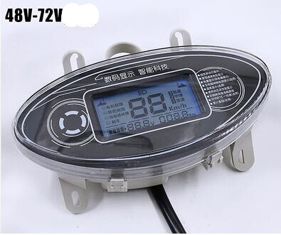 Electric Vehicle LCD Instrument Assembly Voltage Electric Meter 48v-72v Speed Mileage: A