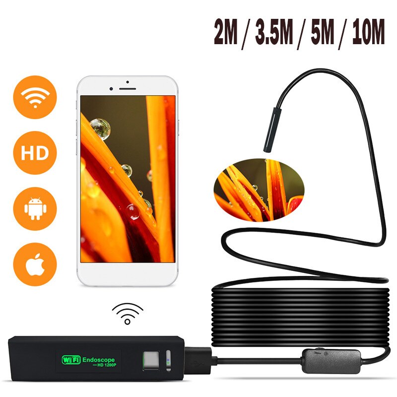 Wifi Camera Endoscoop Waterdicht 8Mm 2M 5M Usb Zachte Kabel Inspectie Video Camera Borescope Micro Endoscoop Voor ios Android