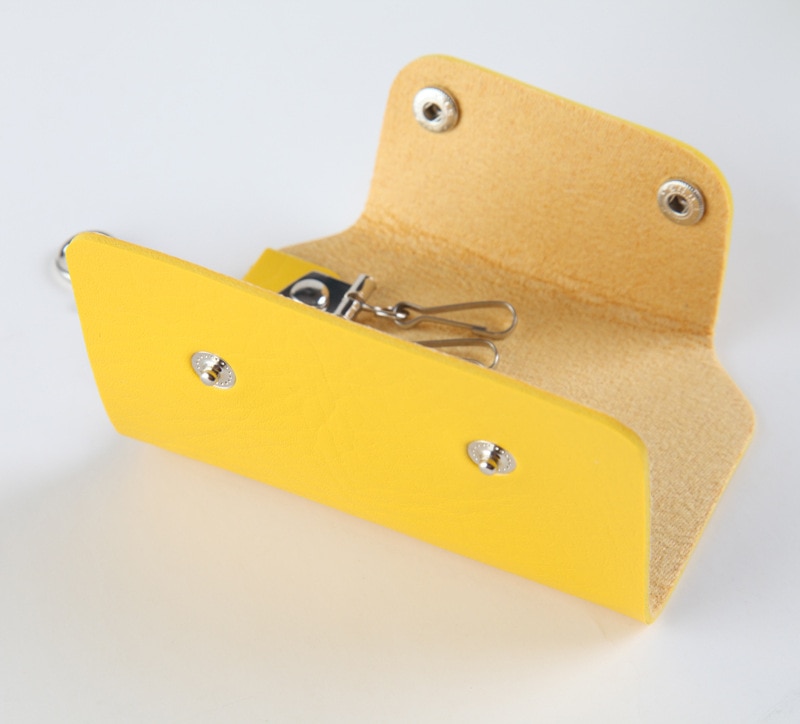 Enkel nyckelring nyckelväska spänne pu läder unisex färg nyckelhållare arrangör bil påse hushållerska väska