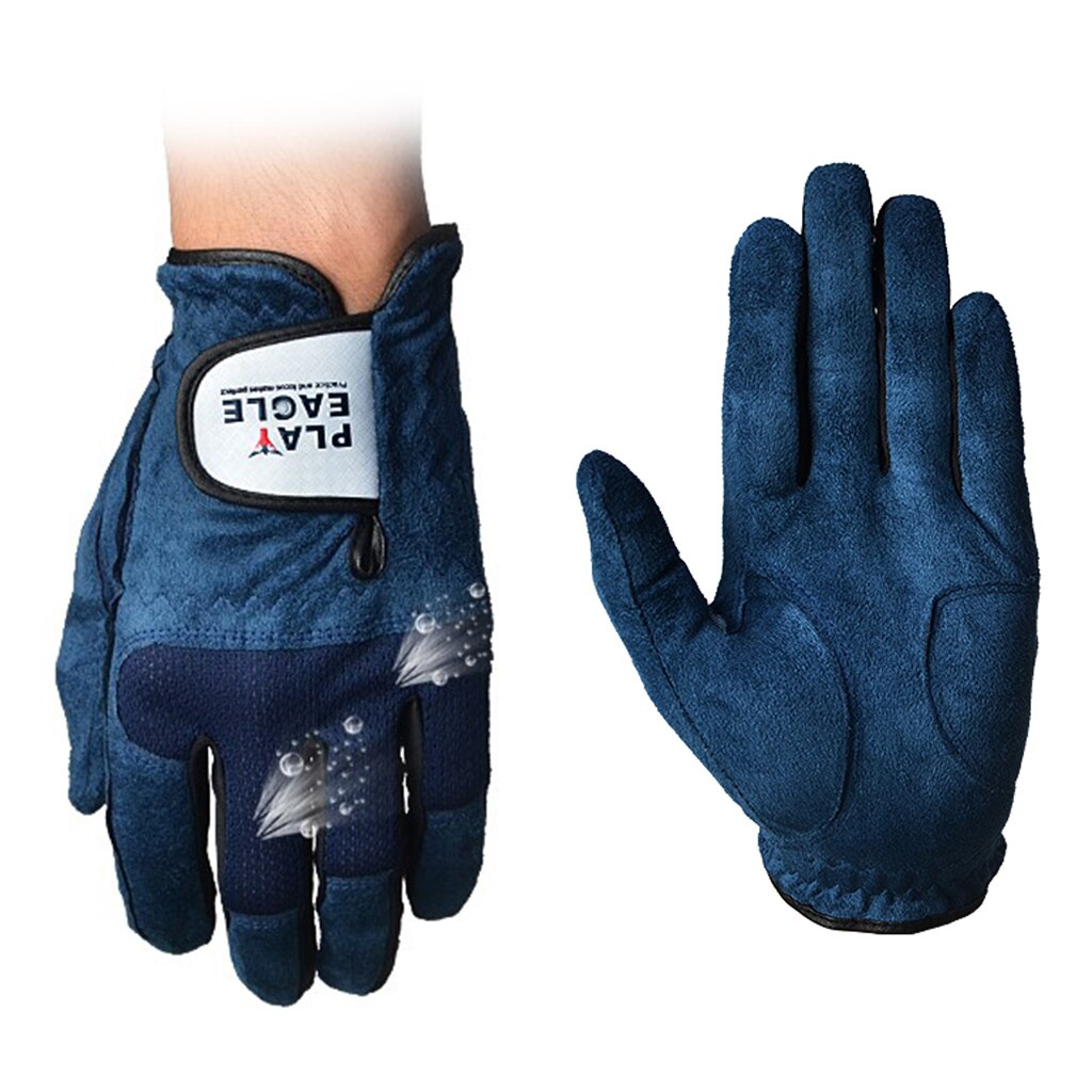 Højtydende mænd venstre hånd golfhandske blød åndbar mikrofiber klud svedabsorberende enkelt handske: Størrelse 24