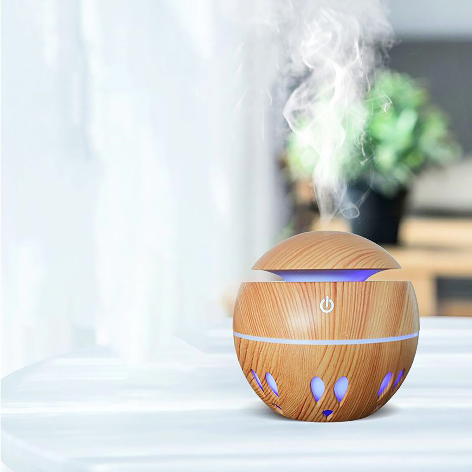 4 # eléctrico difusor de aire de Aroma humidificador de aire ultrasónico aceite esencial de vaporizador de aromaterapia para casa: Yellow 