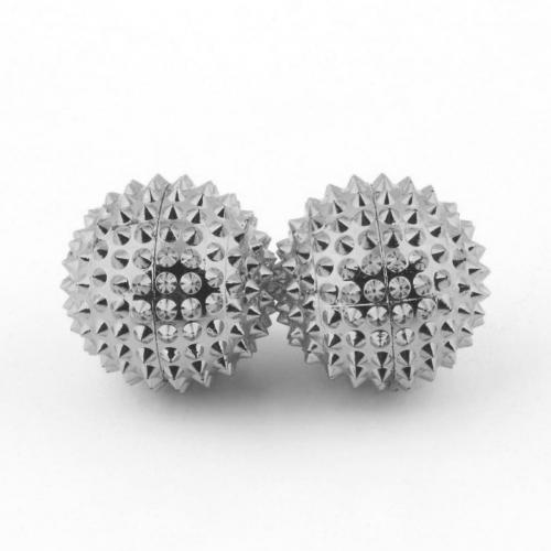 Nuovo arrivo 2 pz mano dito massaggiatore digitopressione doppio rullo giunto rilassante bellezza strumento di massaggio in plastica per la circolazione sanguigna: Argento