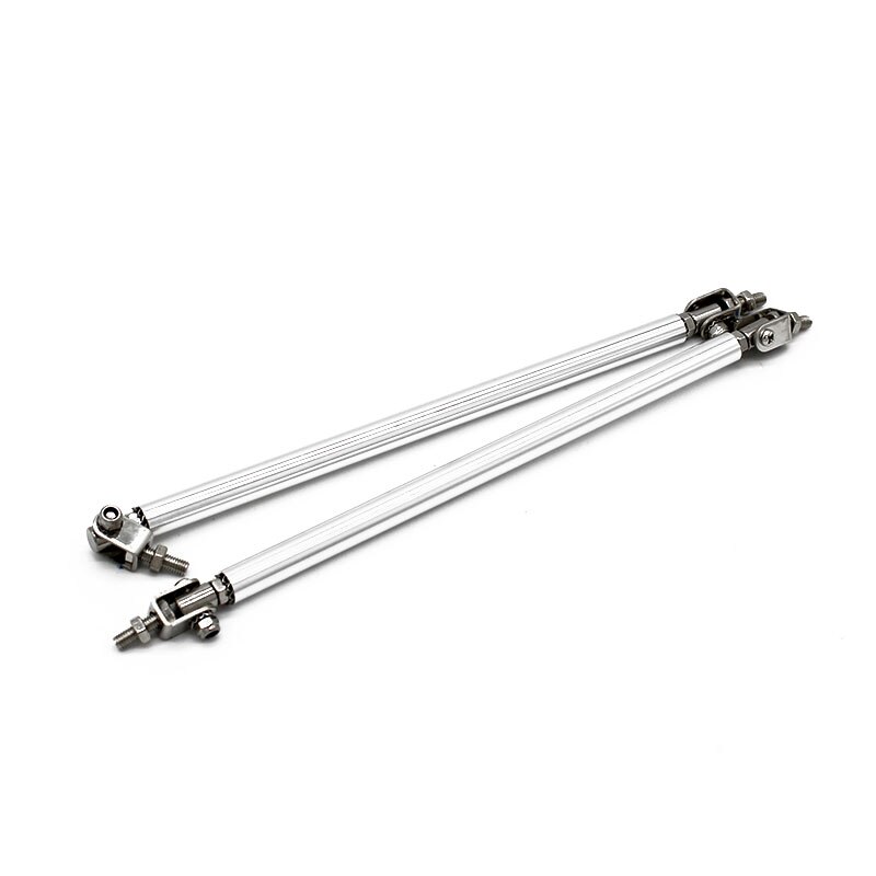 20cm Front Bumper Lip Splitter Rod Strut Tie Bar Support Kit: Silver