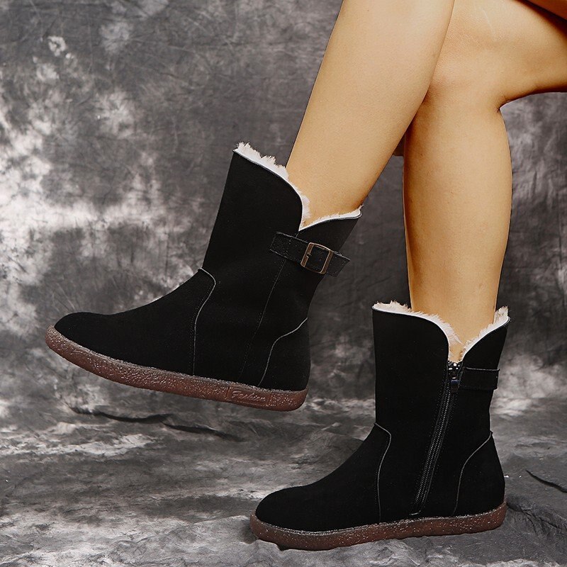 Chaussures femmes bottes hiver bottes de neige femmes Faux daim bottines pour femme chaussures d'hiver Botas Mujer grande taille