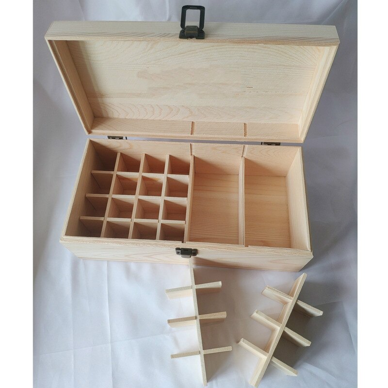 DoTERRA-caja de madera del almacenaje de aceite esencial, 25 compartimentos de almacenamiento, 15ML, 24 + 1 compartimiento, caja con pantalla de aceite esencial: Type B No Logo