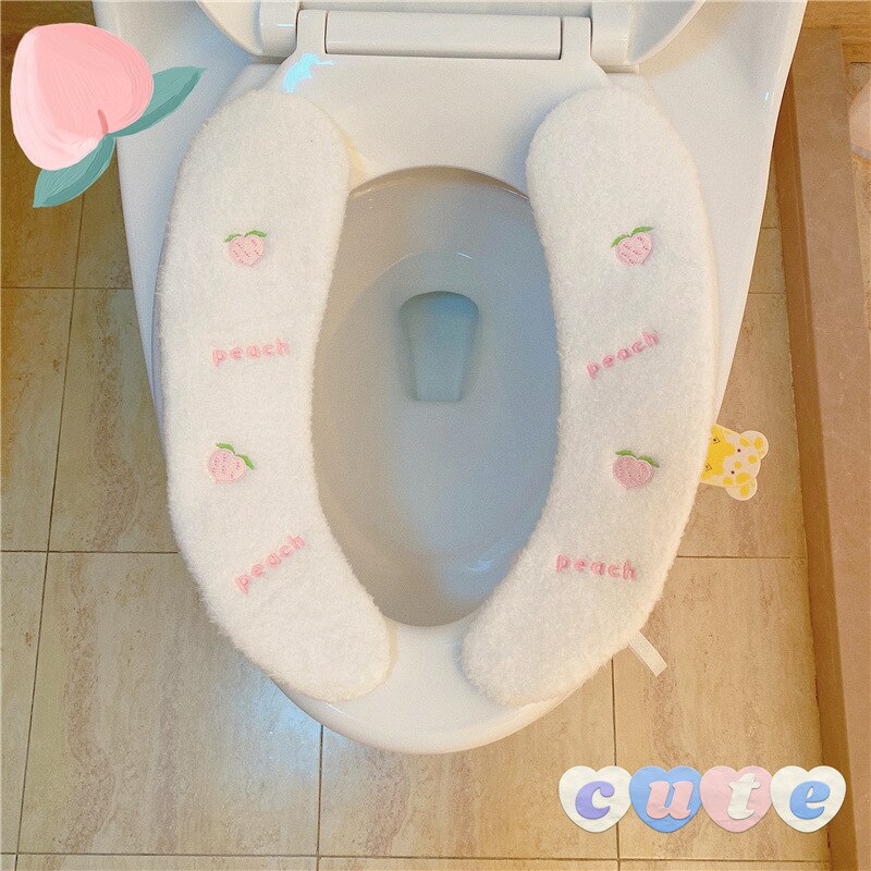 Winter Warme Wc Sitz 100% Baumwolle Schlecht Wc Sitz Abdeckung warm Halten schließt Kissen Abdeckung Schlecht Zubehör: Typ 1