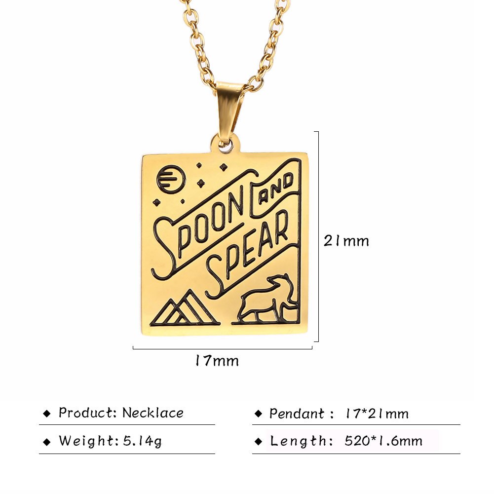 Dawapara Stainless Steel Jewelry Trendy Square Coffee Cup Camping Pendant Necklaces Unisex for Anniversary: ASS2019090208-1-G