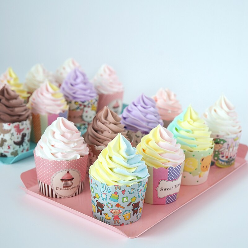 Artificial Cartoon Cupcake Mold 10cm Height Clay Cute Dessert Decorating for Showcase Photography Props Cake Food Store