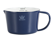 Japanische porzellan emaille messbecher mit skala griff haushalt wärme-beständig backen küche werkzeug kaffee Tee tasse: 500ML Blau