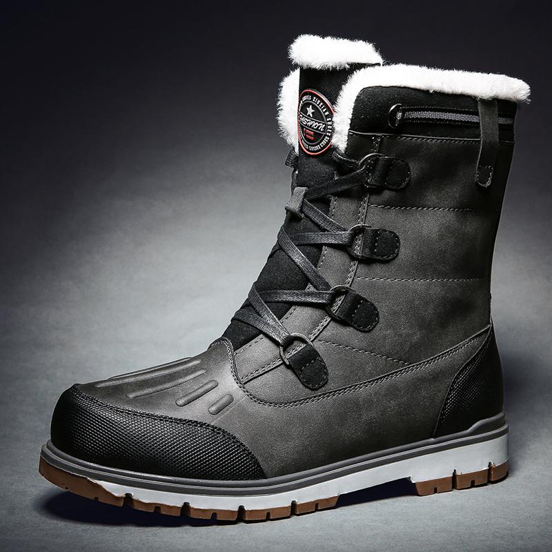 hiver avec des bottes de neige en fourrure pour hommes baskets chaussures hommes décontracté imperméable cheville-30 degrés Celsius bottes chaudes: Black / 13