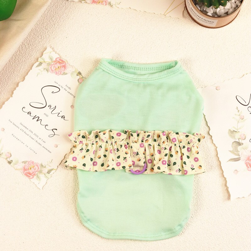 Hond Zomer Kleding Harnas Vest Kat Puppy Kleding Yorkie Yorkshire Terrier Pommeren Shih Tzu Maltezer Bichon Poedel Kostuums: Green / S