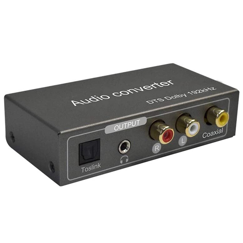 192KHz Multifunctional Digital to Analog Audio Converter, Audio Adapters for ARC Toslink Coaxial to 3.5Jack: Default Title