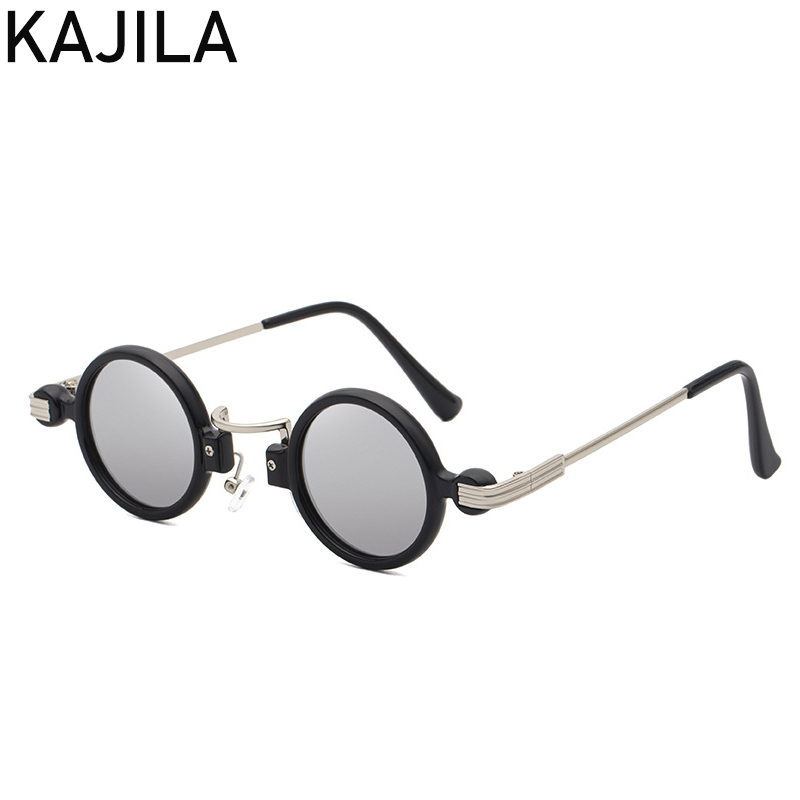Vintage Small Round Steampunk Sunglasses Men Luxury Brand Punk Sun Glasses For Male Eyewear Shades Lentes De Sol: PURPLE