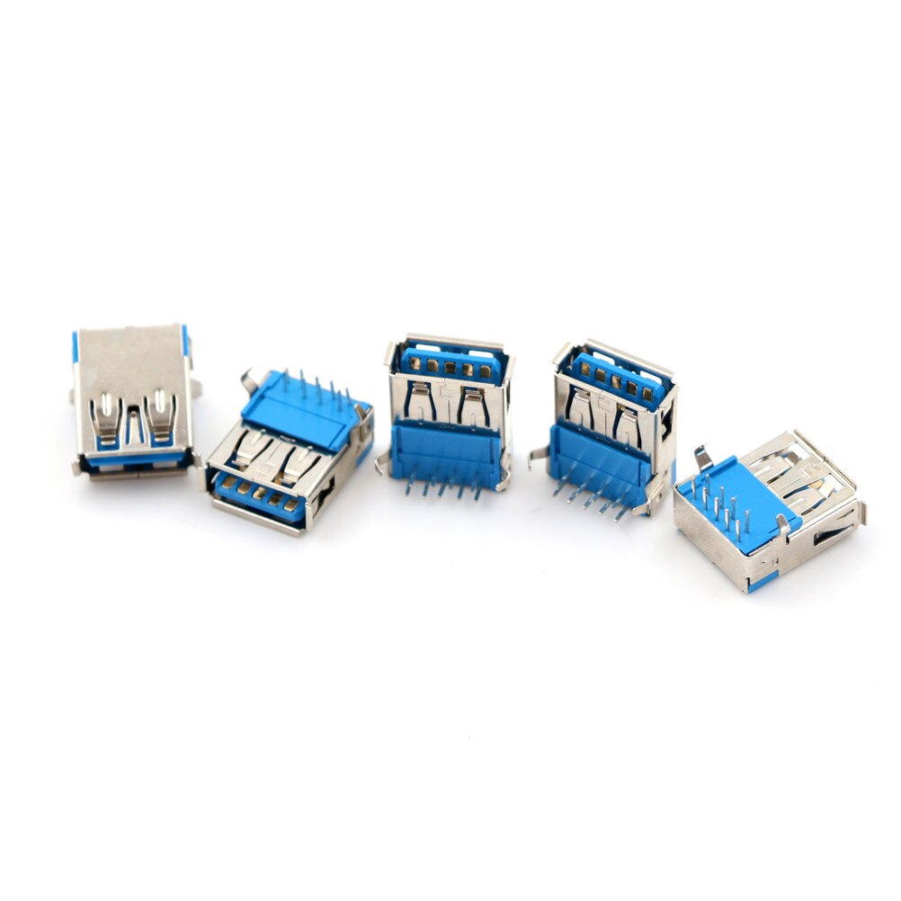 Praktische 5 Stuks USB 3.0 Type A Vrouwelijke Haakse 9Pin DIP Socket PCB Solder Connector