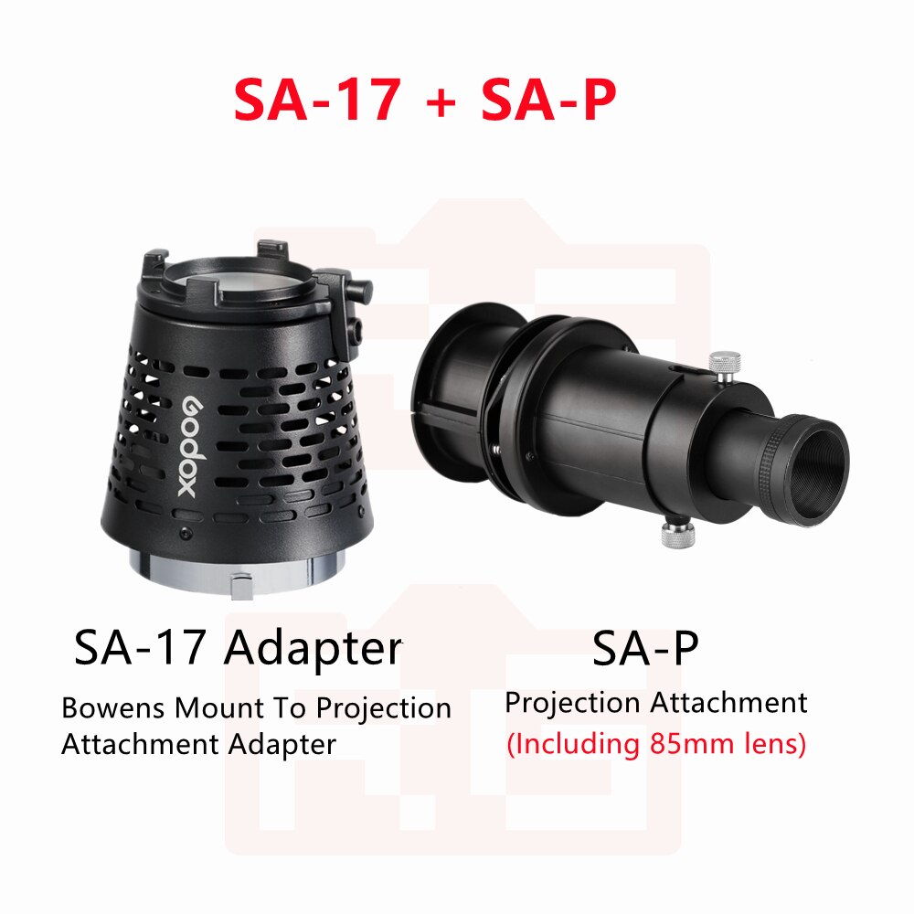 Godox S30/S60 Focusing LED Light Accessories Projection Lens Gobo SA-17 Bowens Mount LED Light To Projector Attachment Spotlight