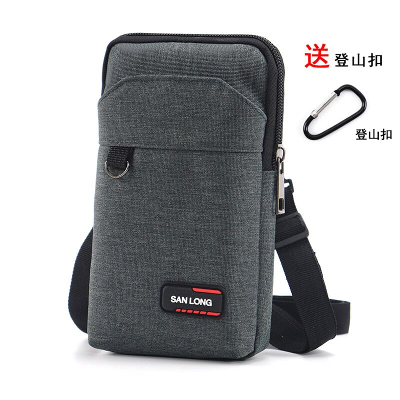 Multi-Functionele Mini Mobiele Telefoon Zakje Mannen Bouwplaats Werk Riem Taille Tas Grote Capaciteit Kleine schoudertas: Dark gray