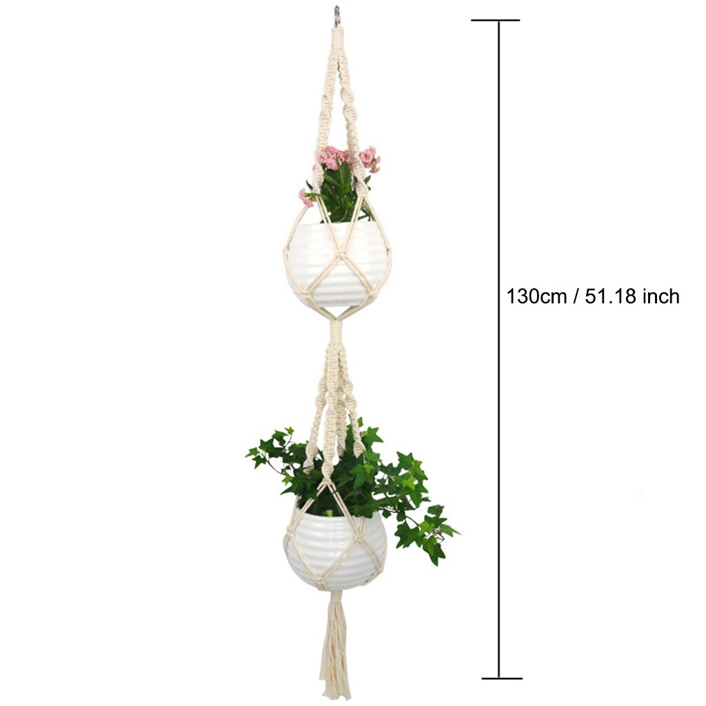 Europe Plant Hangers Indoor Hanging Planter Basket With Wood Beads Decorative Fast: 130cm