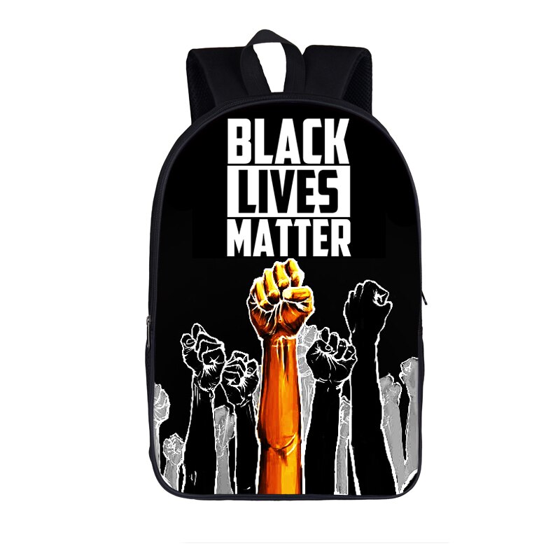 Black Lives Matter Backpack For Teenage Boys Girls School Bags BLM Afro Black Backpacks American Africa Women Men Travel Bag: 16blackmens13