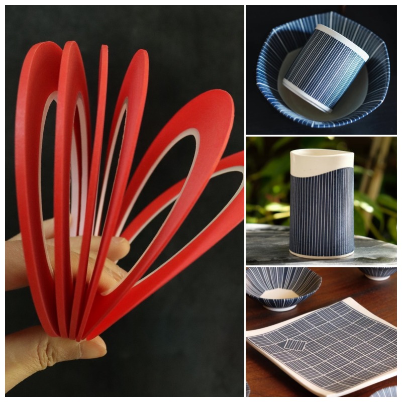 Ceramic tape, 0,5/1/2/3 mm,  " wide, blank adhesive tape, diy ceramics, decorative pattern, helps with drawing lines, pottery tools