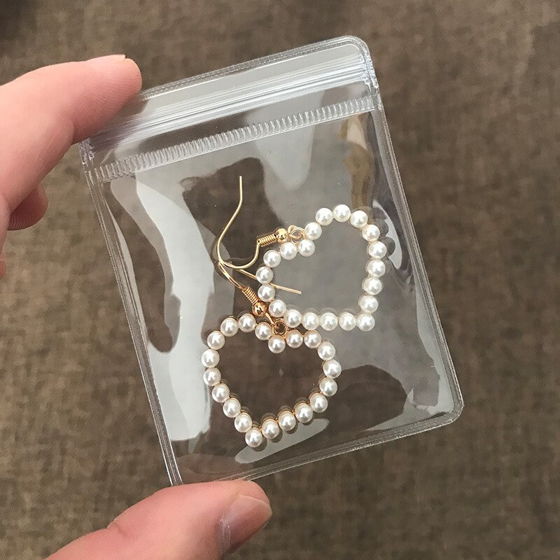 30Pcs Transparent PVC Jewelry Pouches Zip Storage Bag for Earring Necklace Jewelry Anti-Oxidation Display Packaging Bags