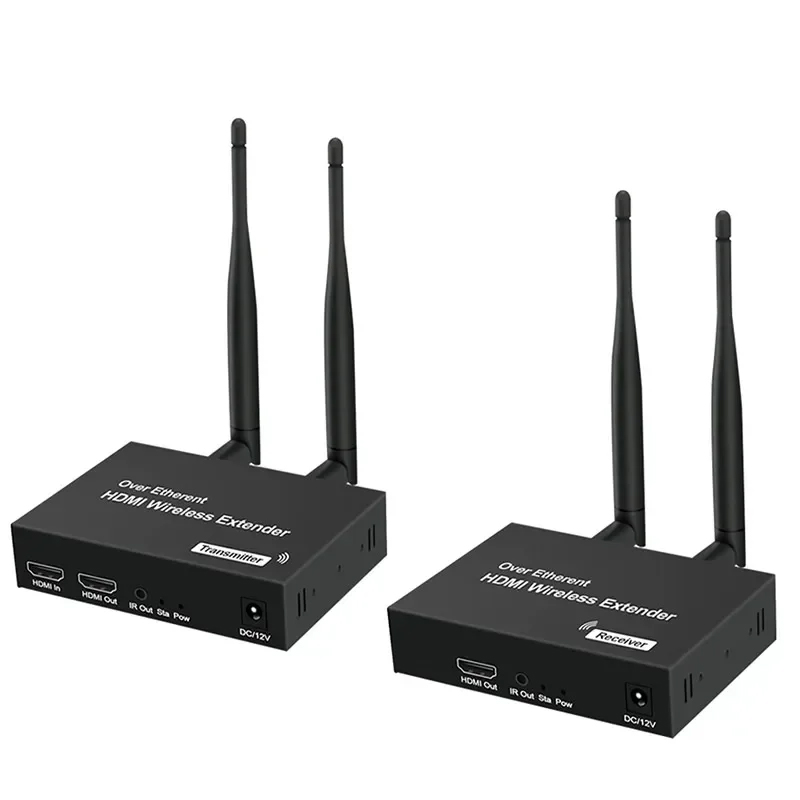 200M 5.8G 1080P HDMI Draadloze Audio Video Zender Ontvanger Extender 1 TX-4 RX Extender Kit IR HDMI Loop-Out Voor HD TV PC