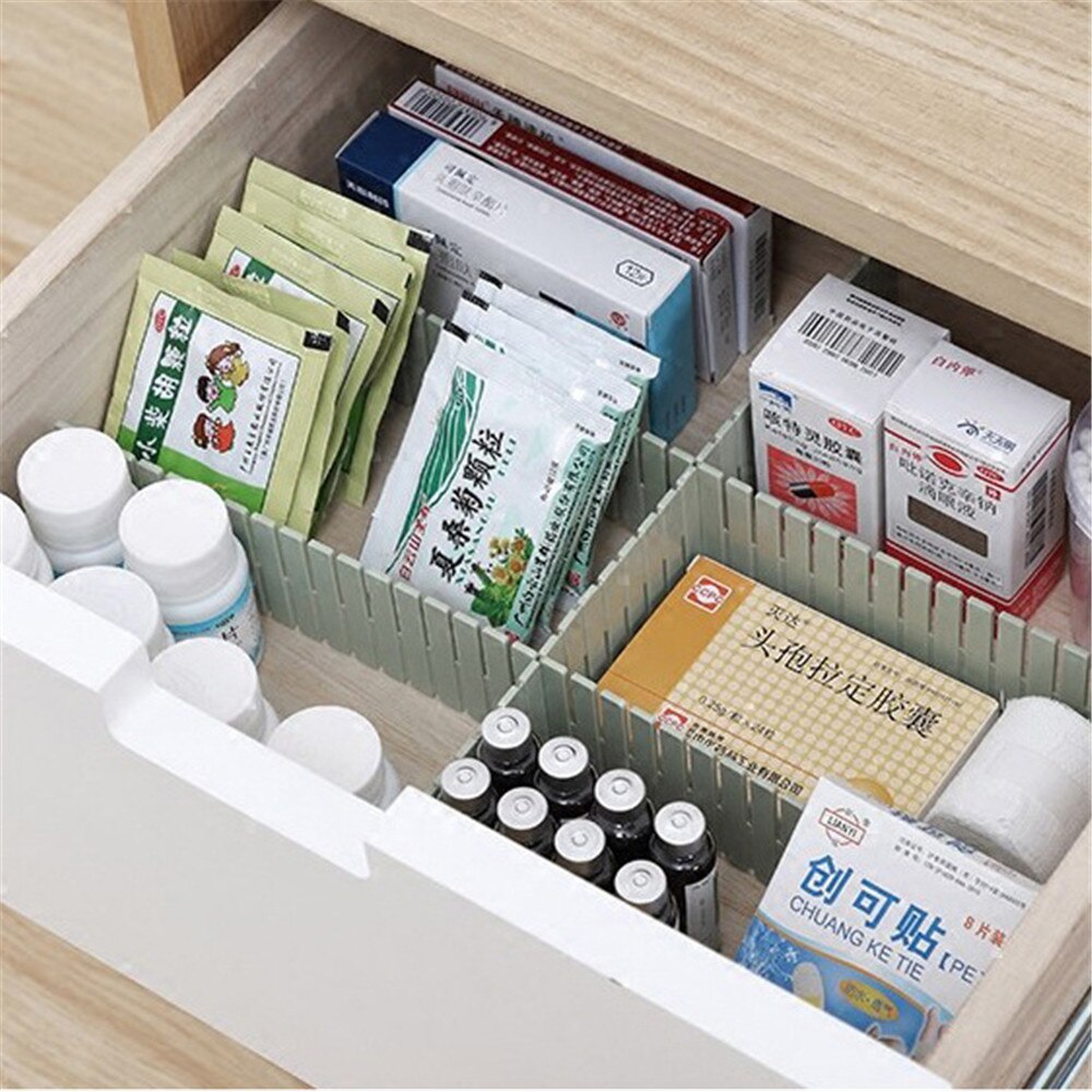 4pcs/Set Plastic Drawer Divider Household Storage Organizer DIY Drawer Organizer Separator Partition Board Home Storage Tools