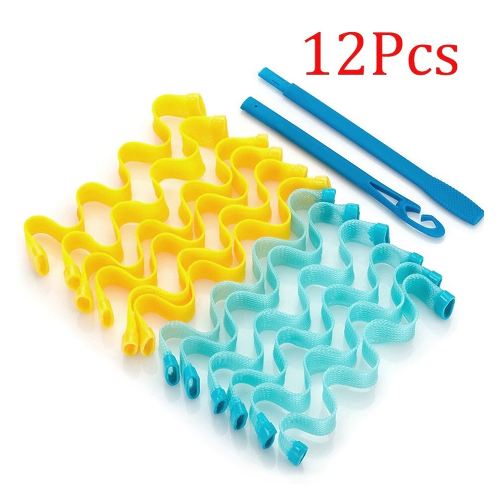 Rizadores de pelo mágicos para salón de belleza, rizadores de pelo suaves, herramienta de estilismo de cabello rizado de gran tamaño, DIY: 12PCS a set