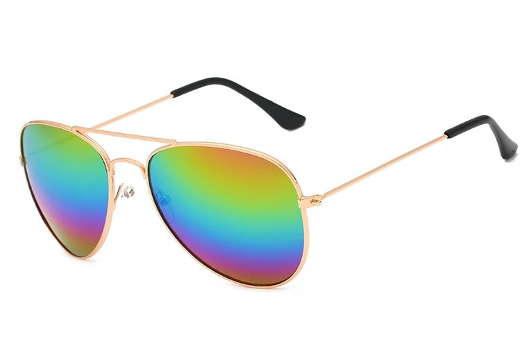 neue Pilot Spiegel Sonnenbrille Frauen/Männer Luxus Sonnenbrille Frauen Vintage Outdoor Driving Oculos De Sol UV400: C10 Gold Multicolor