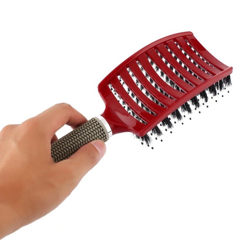 Women Men Hair Scalp Massage Comb Bristle & Nylon Hairbrush Wet Curly Detangle Hair Brush for Salon Hairdressing Styling Tools