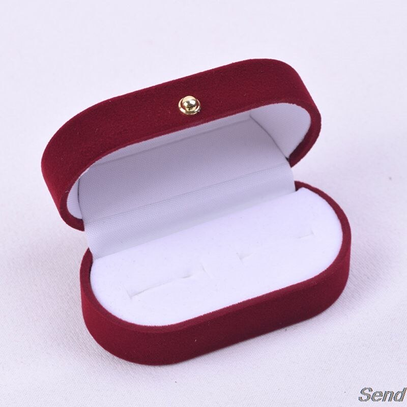 Luxuriöse Samt Oval bilden verrotten Ring Hochzeit Schmuck Kasten für Engagement Vorschlag 76mm x 44 mm x 35