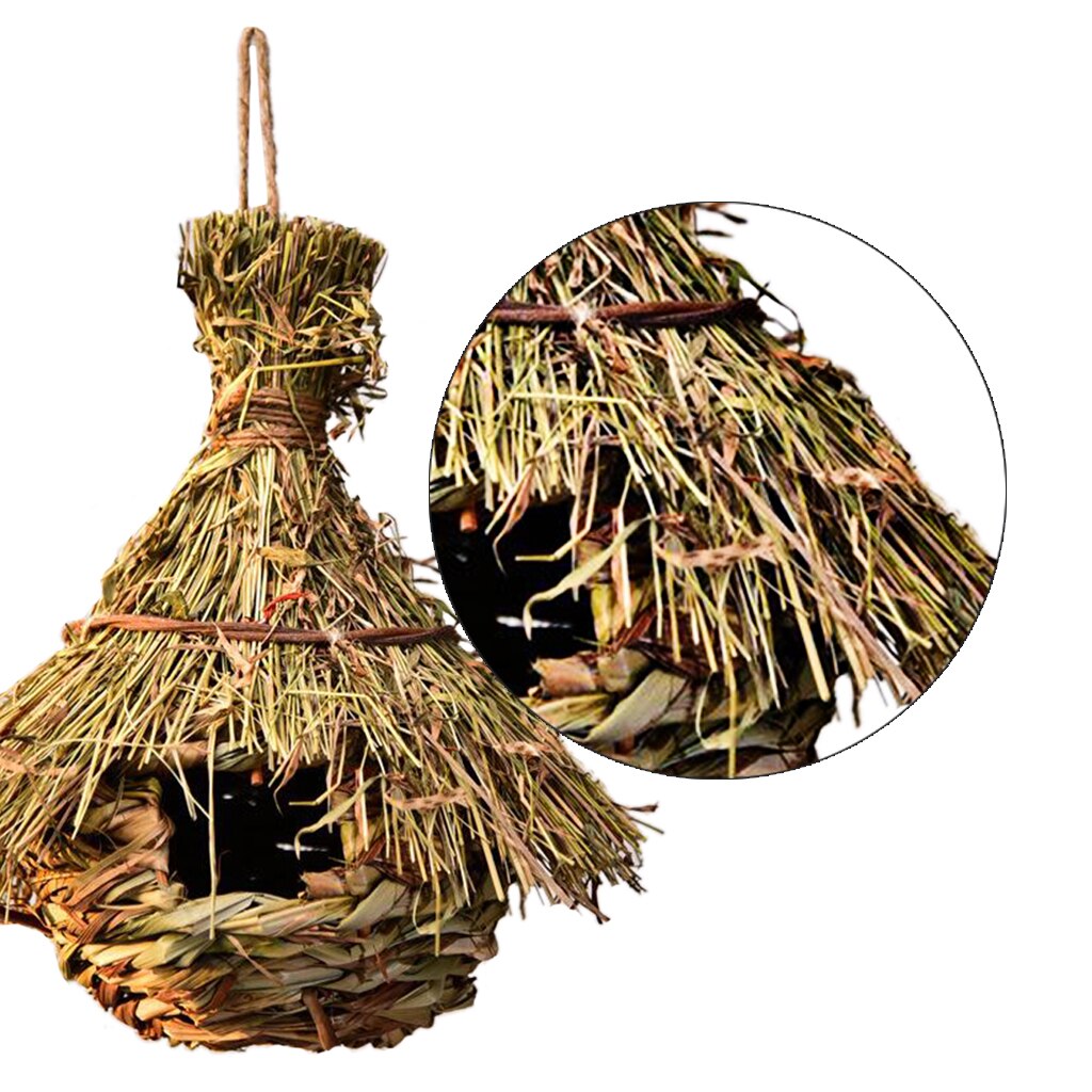 Hand Woven Hanging Birdhouses Outside Roosting for Wren Sparrow Chickadee