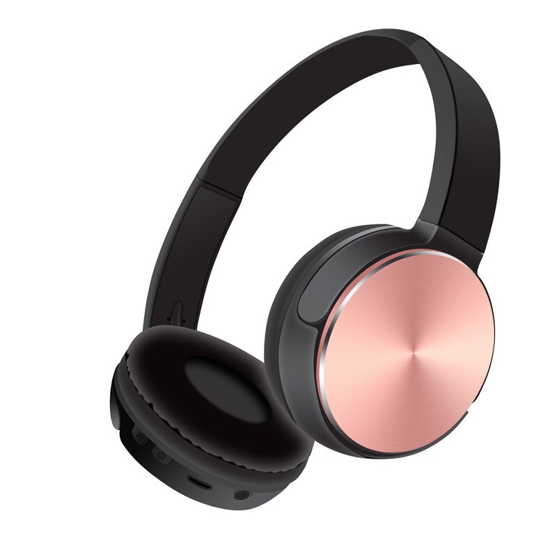 Fanshu Bluetooth Kopfhörer Sport Stereo Hände Frei Kopfhörer Über Ohr Drahtlose Musik Headset Unterstützung TF Karte FM Radio Mit Mic: Rosa